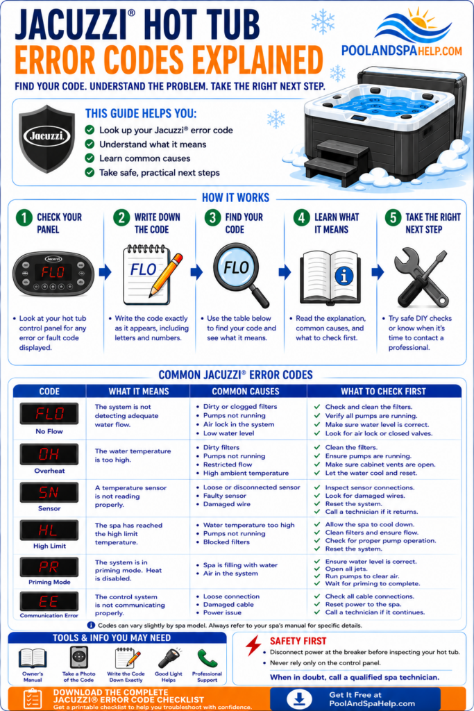 Jacuzzi error codes